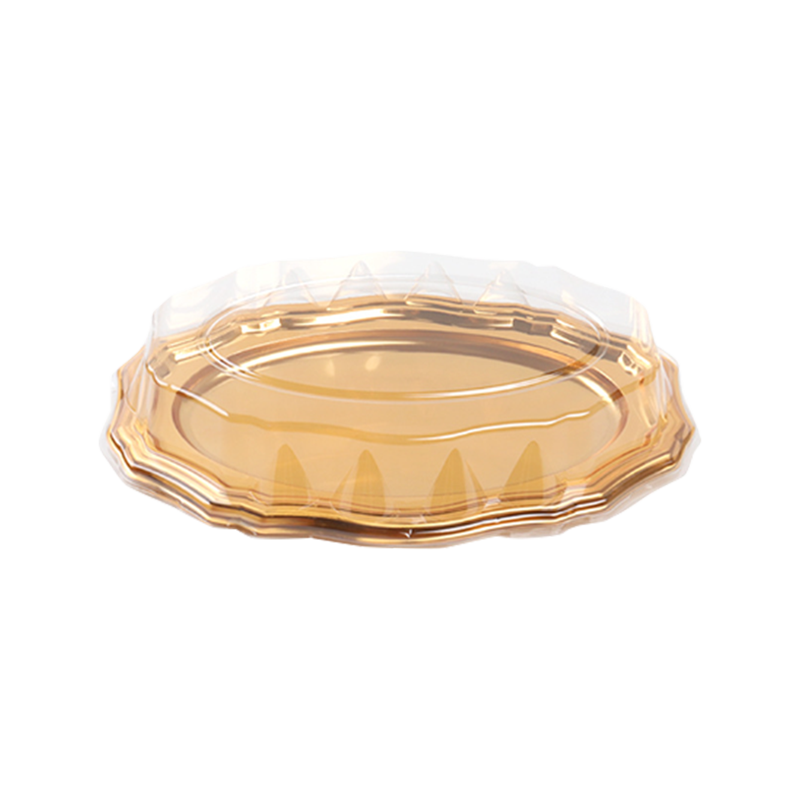 Złota plastikowa taca na ciasto