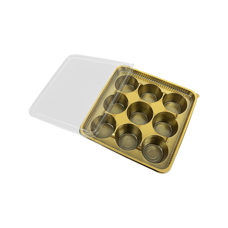 Okrągłe pudełko do pakowania cukierków PET z 9 wgłębieniami